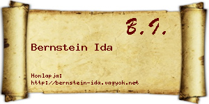 Bernstein Ida névjegykártya